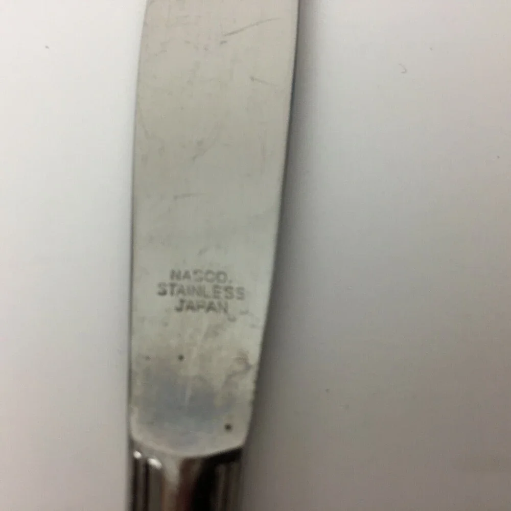 Vintage Nasco Pamela Pattern Stainless Flatware Japan Knife Spoon 17pcs